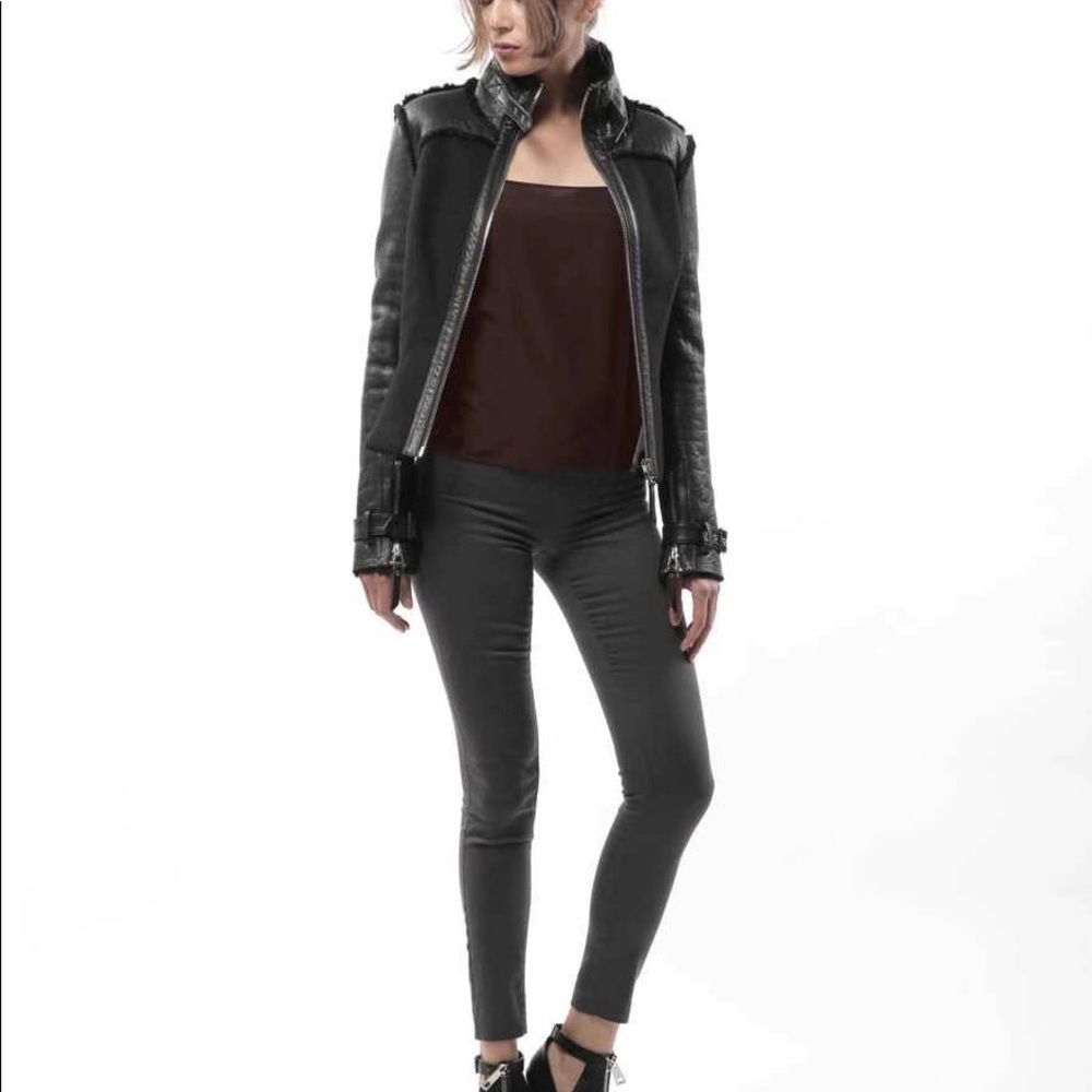 Lamb Skin leather short jacket